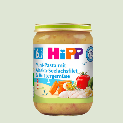HiPP Organic Mini Pasta with Alaska Pollack Fillet & Buttered Vegetables